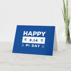 Cartão Azul E Branco 3.14 Feliz Dia Pi