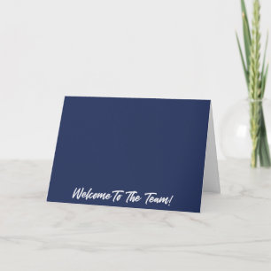 Cartão Azul e Branco Bem-vindo à Equipe Novo Funcionário