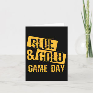 Cartão Azul E Dourado Dia De Jogo De Fábrica Para O Ensin