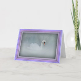 CARTÃO AZUL ENEVOADO DO QUADRO DO LAGO DA CISNE