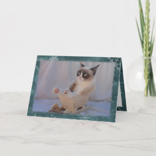 Cartão Azul Floco de Neve   Dashing através do... 