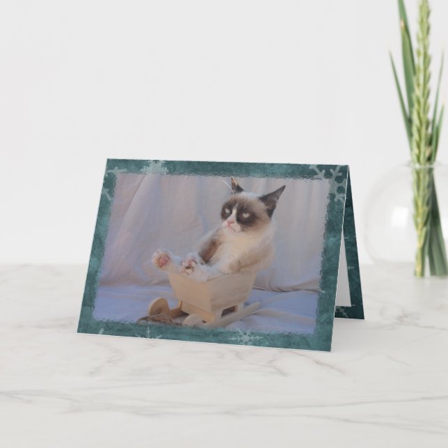 Cartão Azul Floco de Neve | Dashing através do...  (Frente)