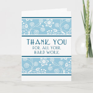 Cartão Azul Floral para Profissionais Administrati