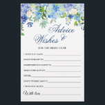 Cartão Azul Hydrangea Chá de panela Deseja e Acons<br><div class="desc">Hydrangea Azul Deseja e Cartão de Aviso. Personalize com a noiva para ser o nome e a data do chá. Para mais personalização,  clique no link "personalizar mais". Se precisar de ajuda,  entre em contato comigo,  por favor.</div>