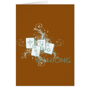 Cartão azul mahjong