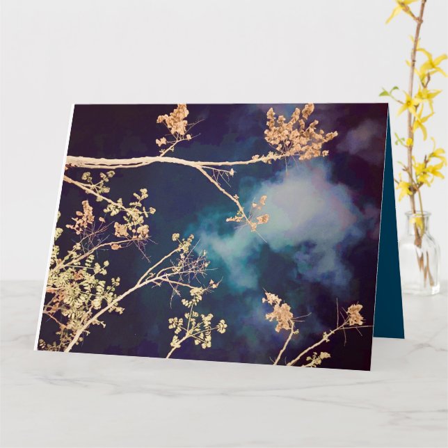 Cartão Azul Midnight (Flor Amarela)