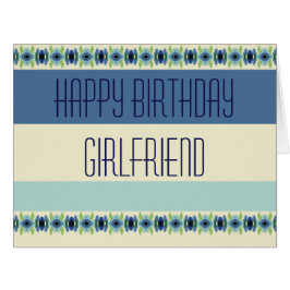 Cartão Azul Moderno e Faixa de Creme