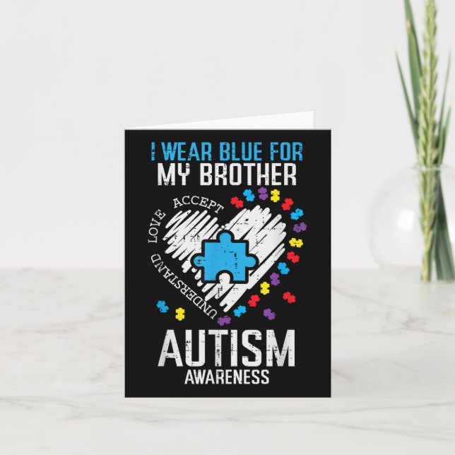 Cartão Azul Para Minha Irmã Familiar De Consciência Autis (Frente)