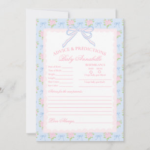 Cartão Azul Pastel Vintage Floral Chique de Consel