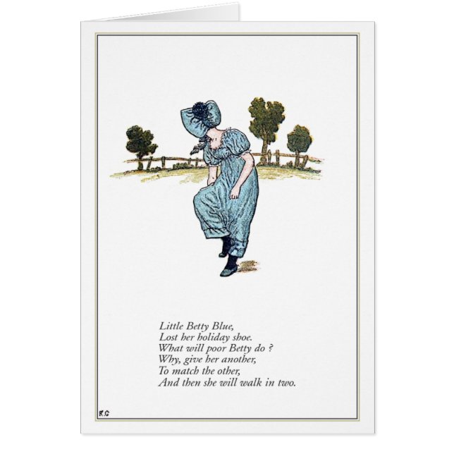 Cartão Azul pequeno de Betty (Frente)