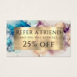 Cartão Azul Púrpura de Água e Cartão de Referência