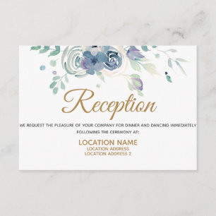 Cartão Azul Rosa floral de Acomodação