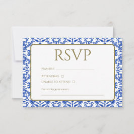 Cartão azul RSVP tradicional italiano