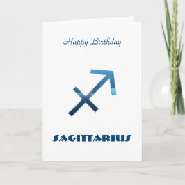 Cartão Azul Sagitário Zodíaco Sinais Feliz Aniversário