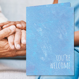 Cartão Azul simples Você é Vazio de boas-vindas