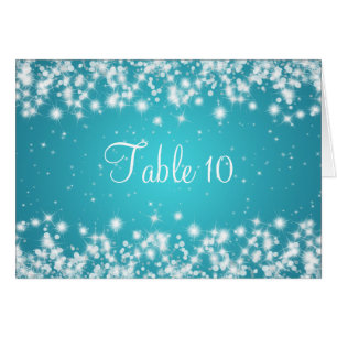 Cartão Azul Wedding da faísca do inverno do número da