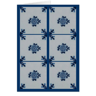 Cartão Azulejo Azul Delft Antiquário Clássico - Motif Flo