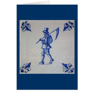 Cartão Azulejo Azul Delft - Modelo