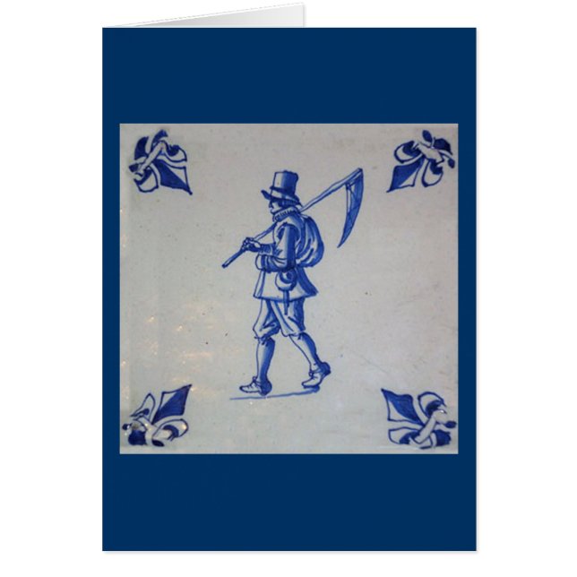 Cartão Azulejo Azul Delft - Modelo (Frente)