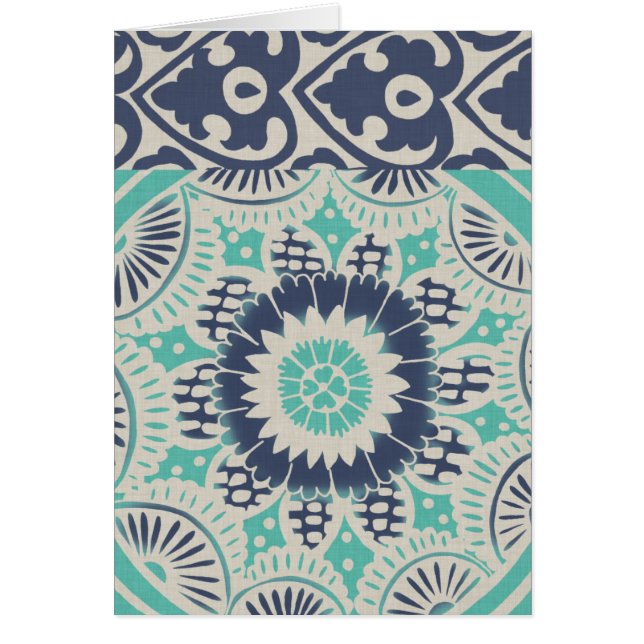 Cartão Azulejo Batik Azul III (Frente)