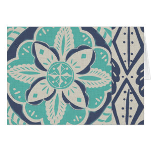 Cartão Azulejo Batik Azul IV