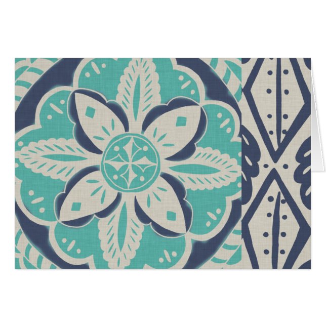 Cartão Azulejo Batik Azul IV (Frente Horizontal)