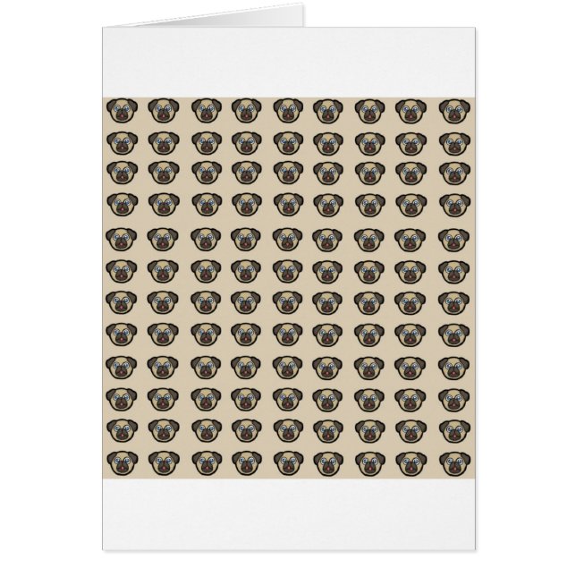 Cartão azulejo de fundo pug (Frente)