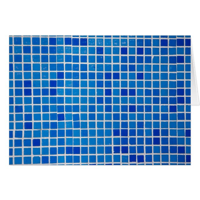 Cartão Azulejo Mosaico Azul (Frente Horizontal)