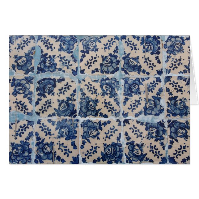 Cartão Azulejos de Azulejo do português (Frente Horizontal)