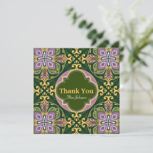 Cartão Azulejos de Oliva e lavanda Personalizável