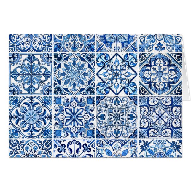Cartão Azulejos do Mediterrâneo, Portugal, Azulejo, Majol (Frente Horizontal)