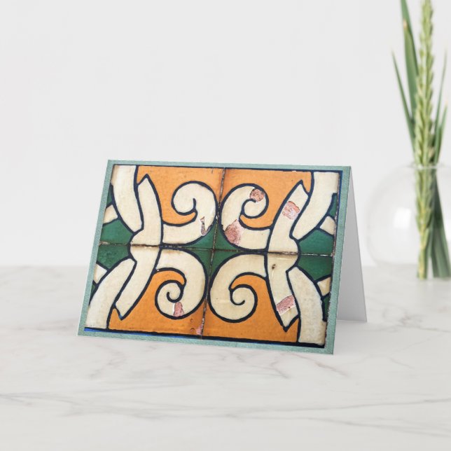 Cartão Azulejos portugueses antigos da casa (Frente)