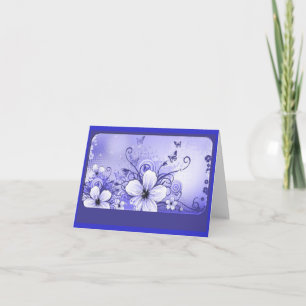 Cartão Azure Blue Floral Note Card