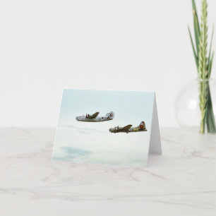 Cartão B24 e B17 com aviso de voo