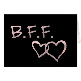 Cartão B F F com corações ligados