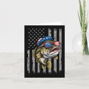Cartão B Fish 4 De Julho Americano Bandeira Patriótica Fi