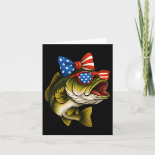 Cartão B Fish 4 De Julho Americano Bandeira Patriótica Fi