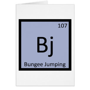 Cartão B J - Salto de Bungee Esporte Símbolo Químico
