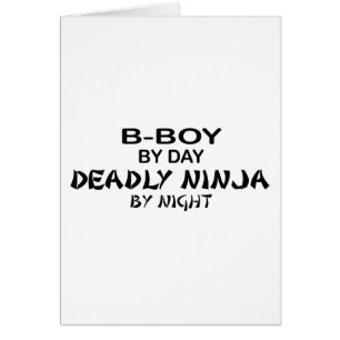 Cartão B-Menino Ninja mortal em a noite