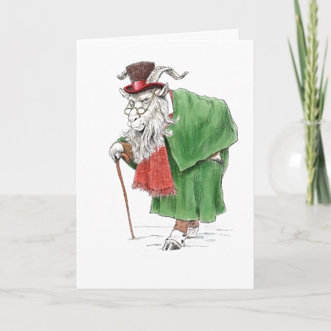 Cartão Baaa, Humbug! Ebeneezer Scrooge Cabra (Frente)