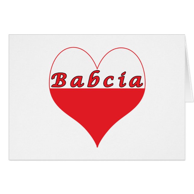 Cartão Babcia Polonês Heart (Frente Horizontal)