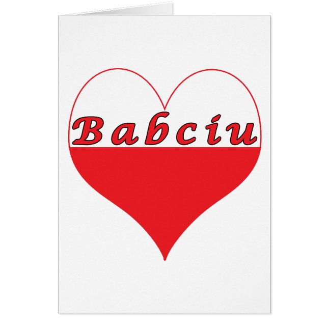Cartão Babciu Polonês Heart (Frente)