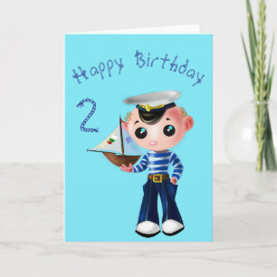 Cartão Baby Birday Card Little Sailboy - Seu Texto