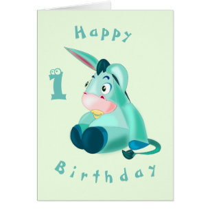 Cartão Baby Birthday Card Little Donkey - Personalizado