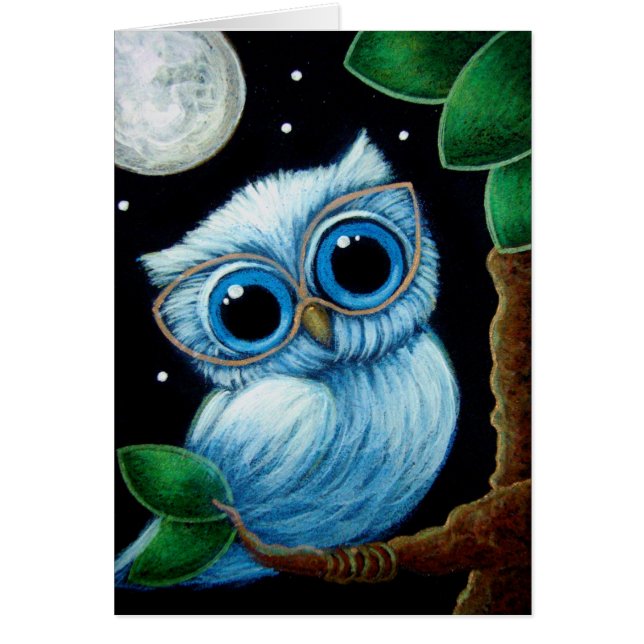 Cartão BABY BLUE OWL com placa EYEGLASSET (Frente)