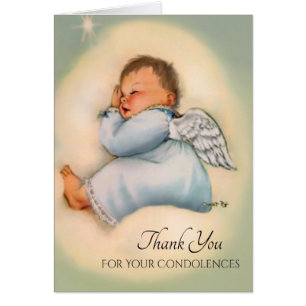 Cartão Baby Boy Angel Obrigado Condolências