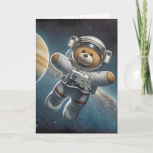 Cartão Baby Boy Astronaut Teddy Bear