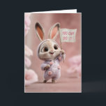 Cartão Baby Bunny in Purple Romper w/ Roses Encouragement<br><div class="desc">This charming encouragement card features a fluffy baby bunny dressed in a soft,  rose-adorned romper,  set against a dreamy blush background. With her joyful expression and warm,  uplifting energy,  she’s the perfect way to remind someone they’re capable,  supported,  and stronger than they think. Sweet,  motivational,  and heart-meltingly adorable.</div>