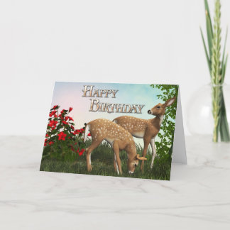 Cartão Baby Deer Happy Birthday Card
