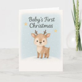 Cartão Baby first christmas reindeer sweet gentle holiday